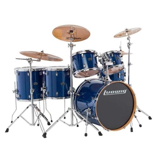 Ludwig Evolution Maple LCEM622XBL Trans Blue Shell Set Bateri (10-12-14-14-16-22)